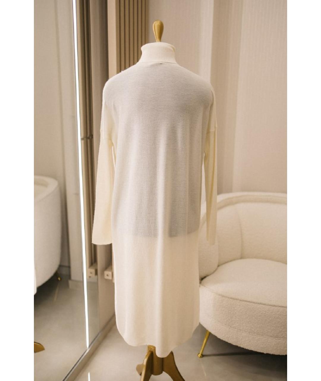GENTRY PORTOFINO Белое кашемировое платье, фото 2