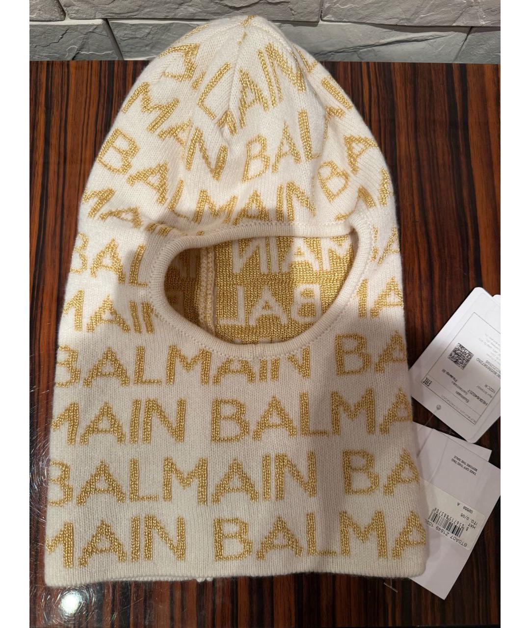 BALMAIN Бежевая шерстяная шапка, фото 3