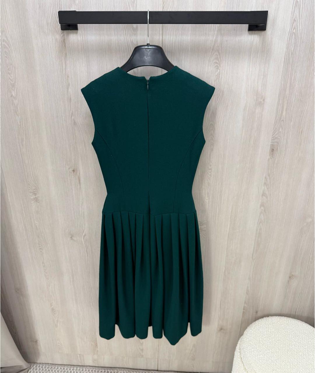 RALPH LAUREN PURPLE LABEL Зеленые шерстяное повседневное платье, фото 2