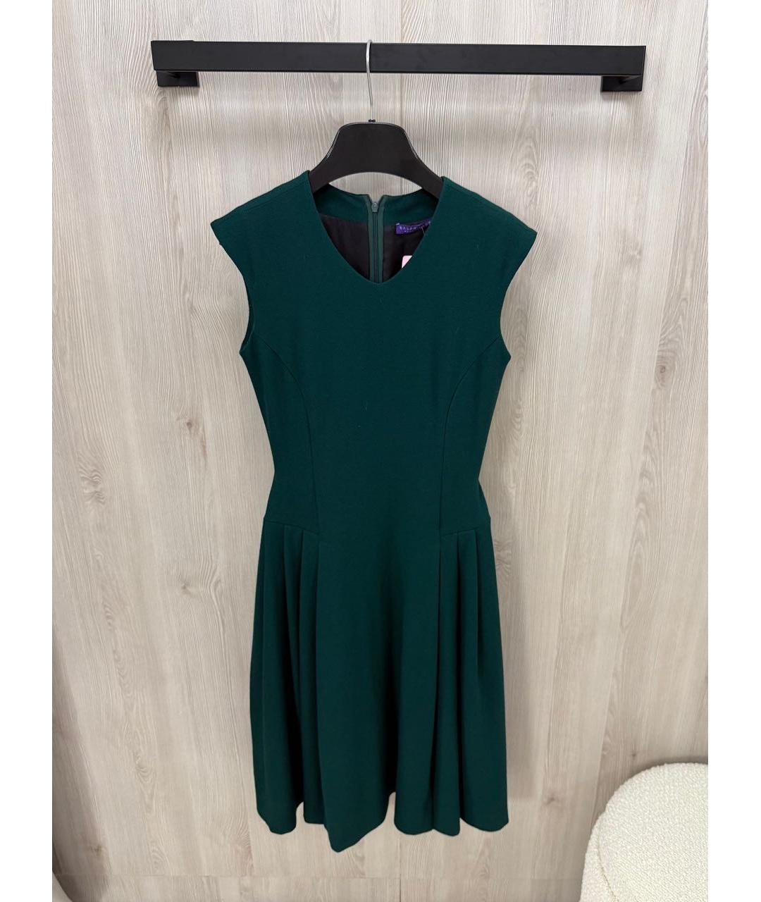 RALPH LAUREN PURPLE LABEL Зеленые шерстяное повседневное платье, фото 5