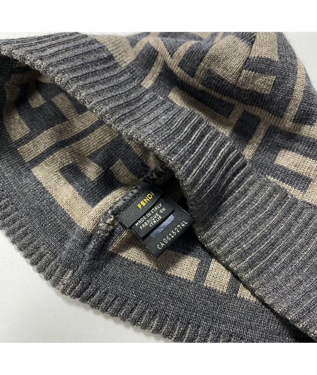 FENDI Коричневая шерстяная шапка, фото 2
