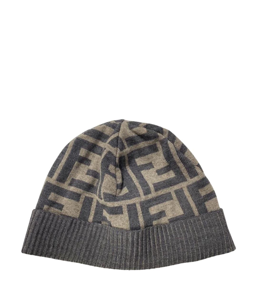 FENDI Коричневая шерстяная шапка, фото 1