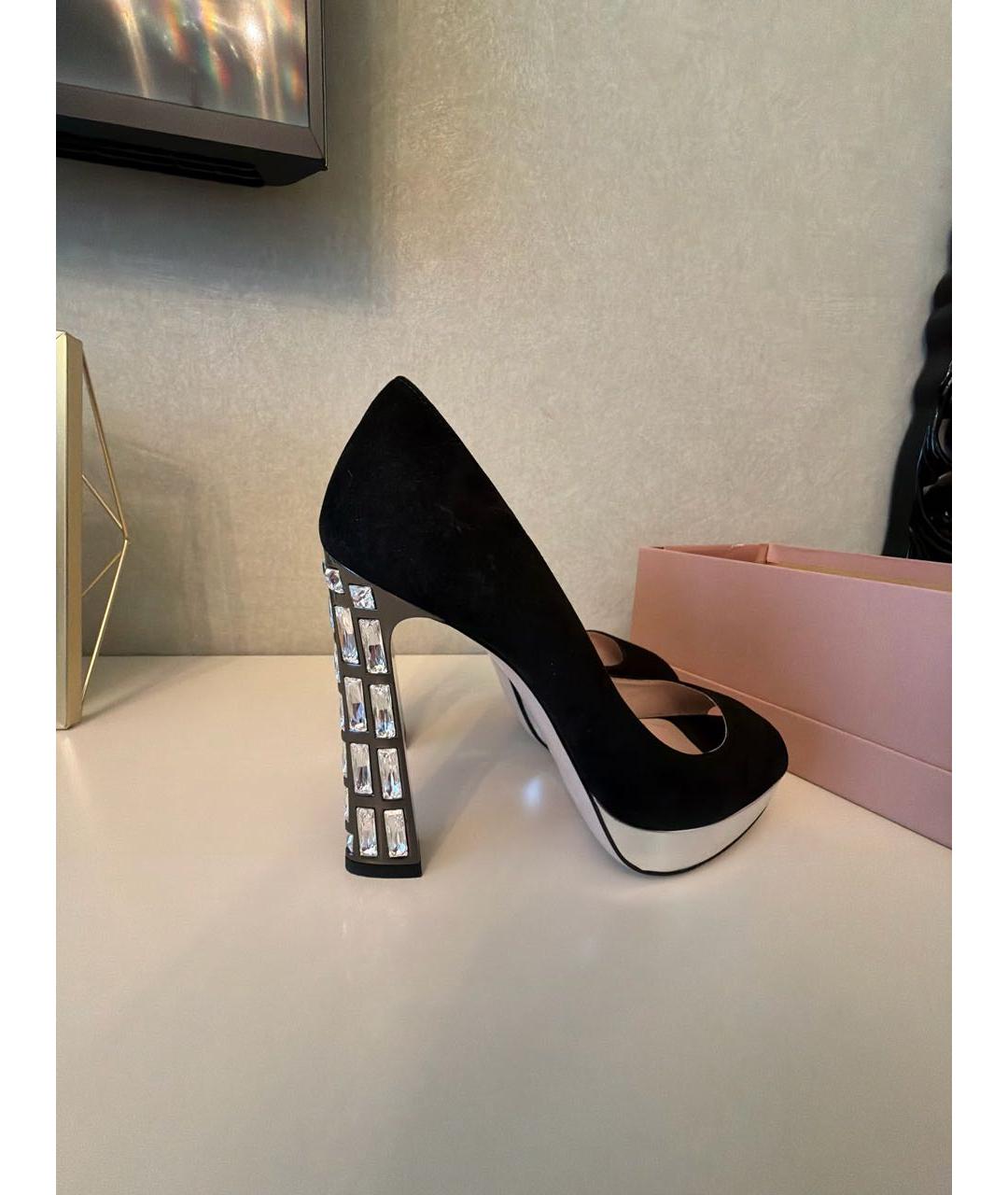 MIU MIU Черные замшевые туфли, фото 6