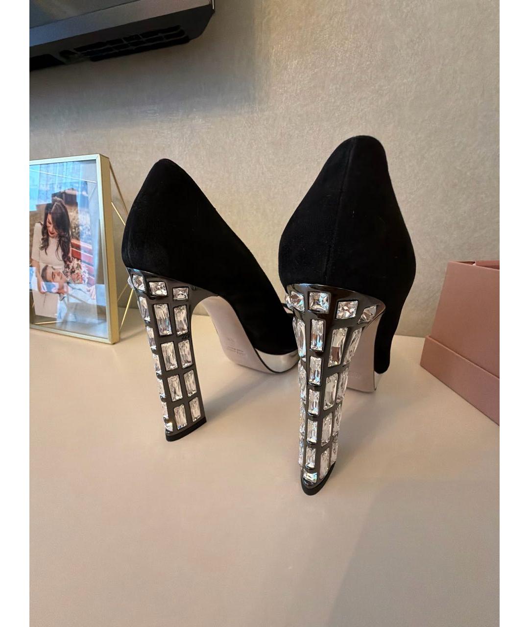 MIU MIU Черные замшевые туфли, фото 4