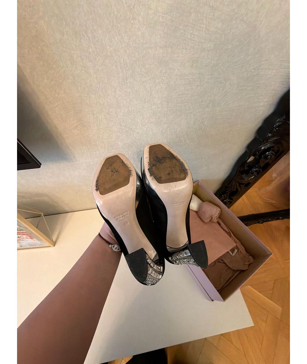 MIU MIU Черные замшевые туфли, фото 5