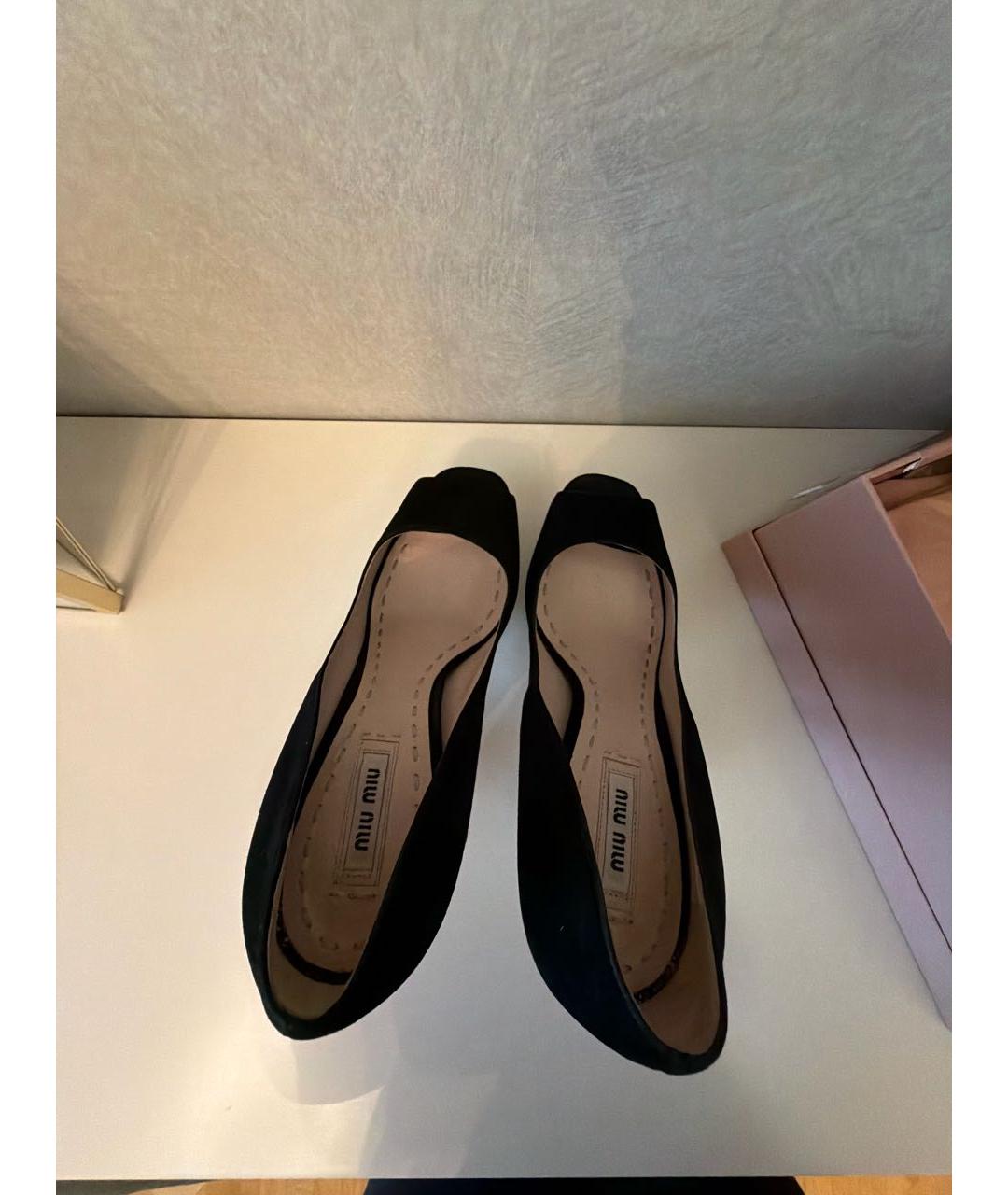 MIU MIU Черные замшевые туфли, фото 3