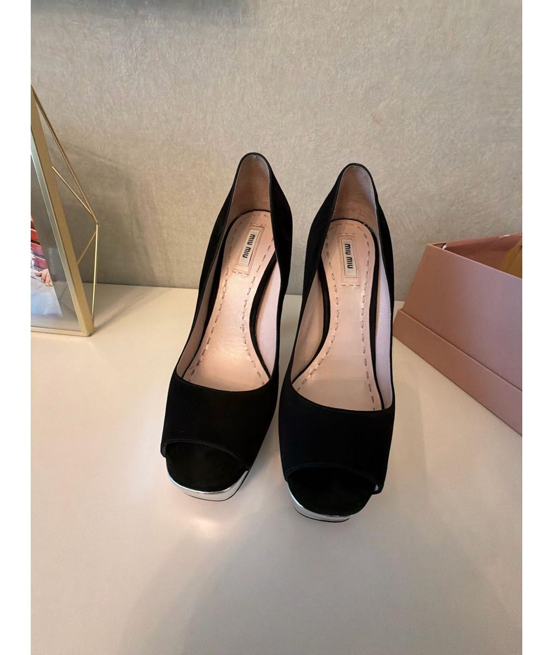 MIU MIU Черные замшевые туфли, фото 2