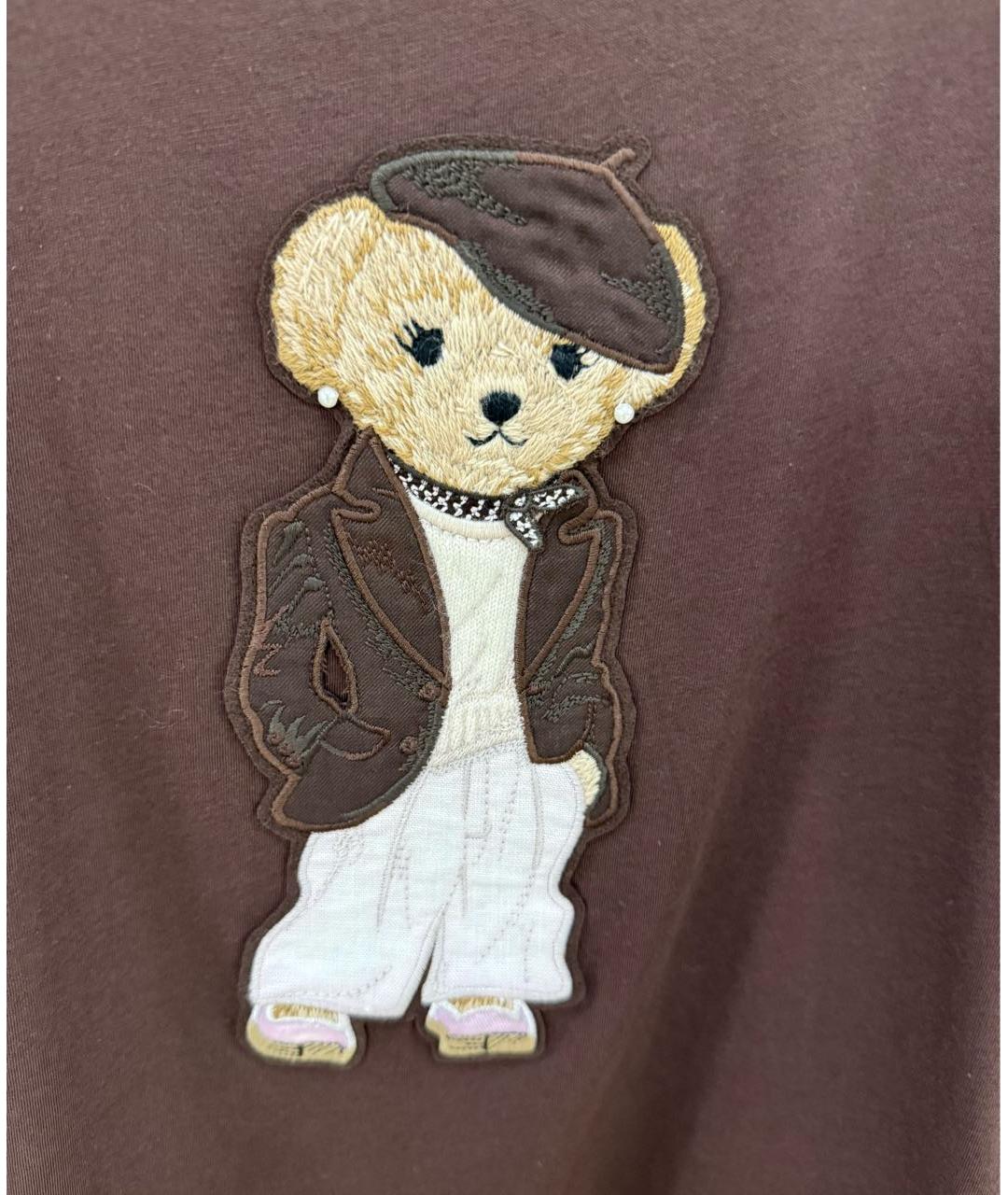 RALPH LAUREN PURPLE LABEL Коричневая хлопковая футболка, фото 2