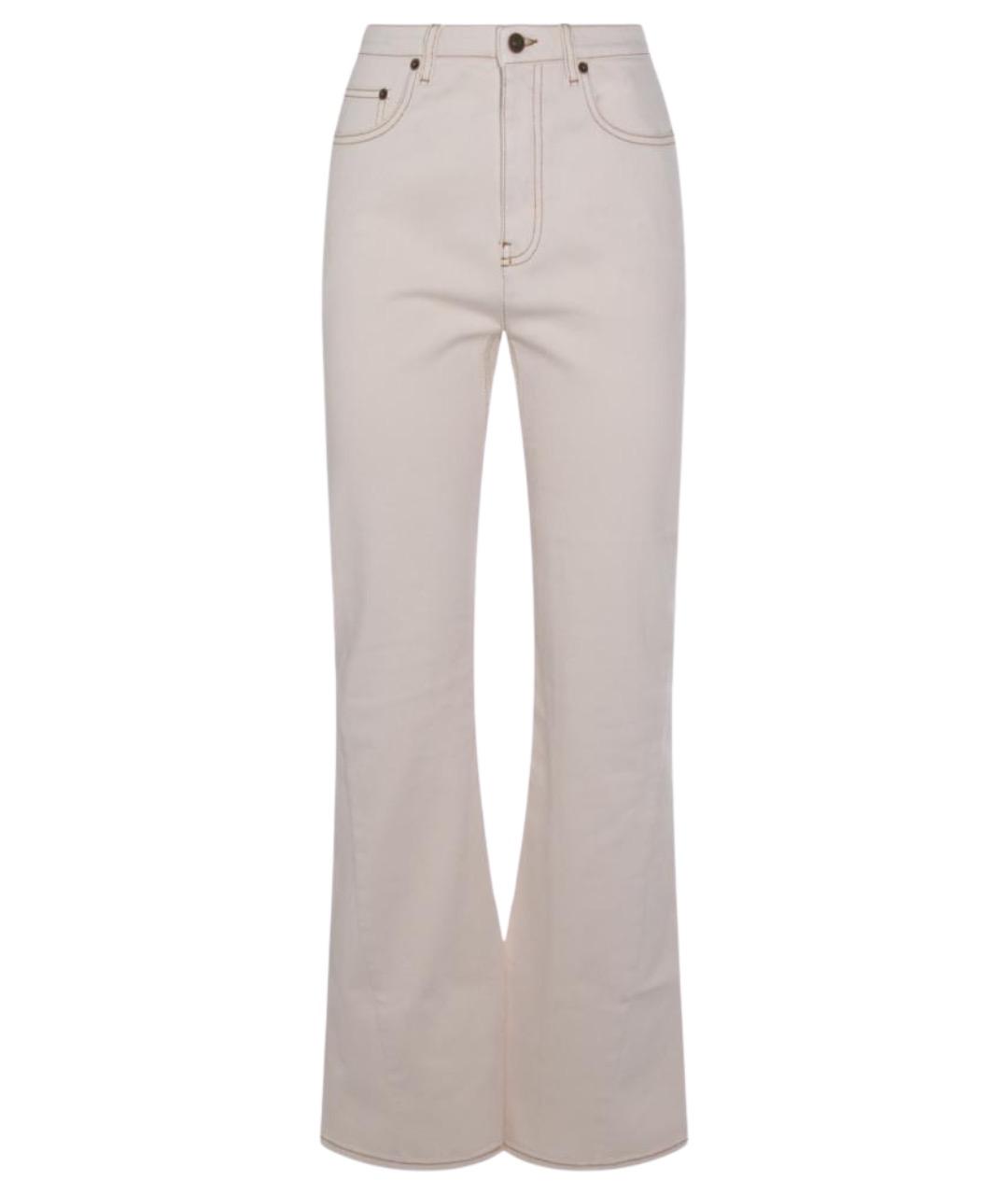 BURBERRY Белые хлопковые прямые джинсы, фото 1