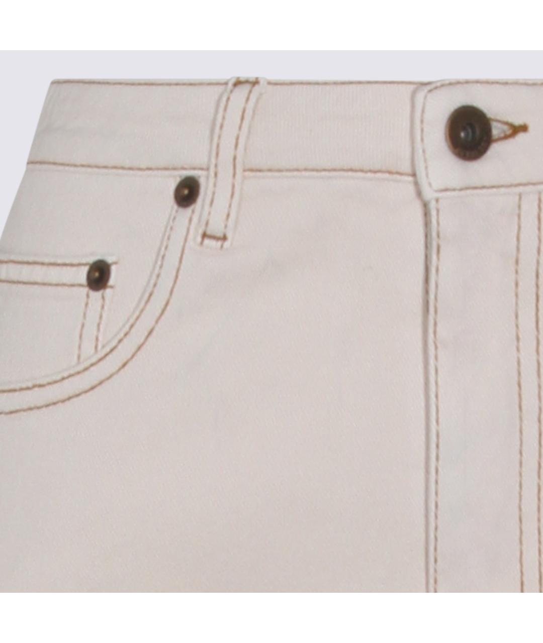 BURBERRY Белые хлопковые прямые джинсы, фото 3