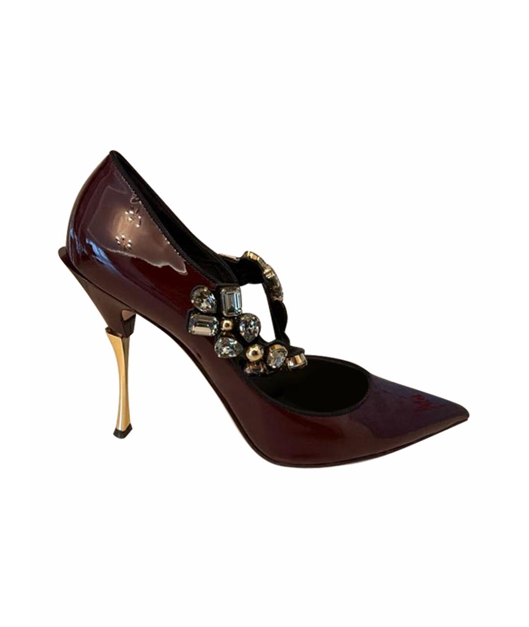 DOLCE&GABBANA Бордовые туфли из лакированной кожи, фото 1