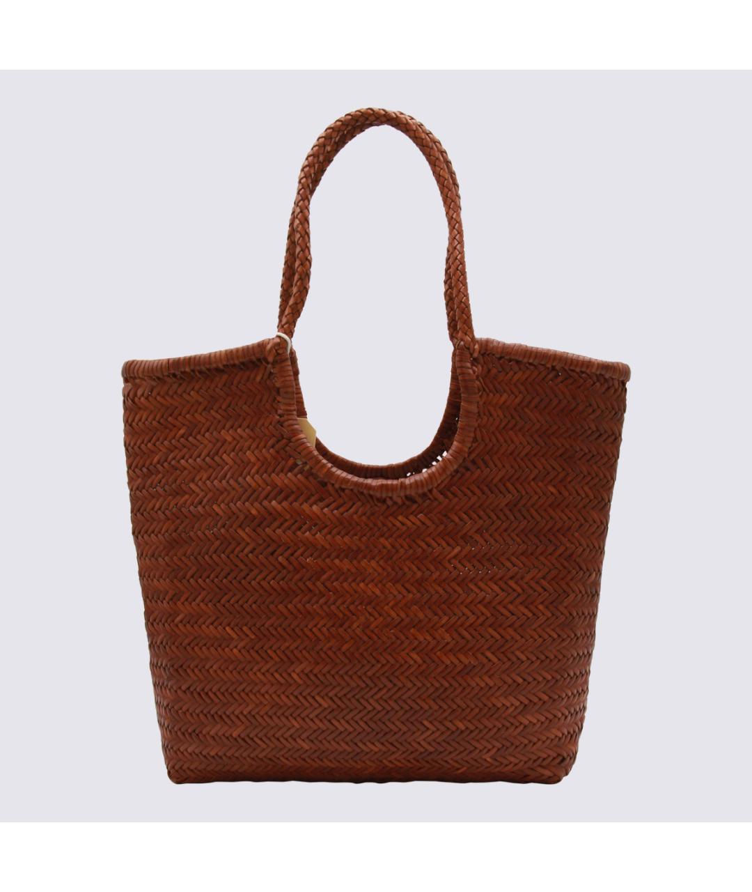 Dragon Diffusion Коричневая кожаная сумка тоут, фото 2