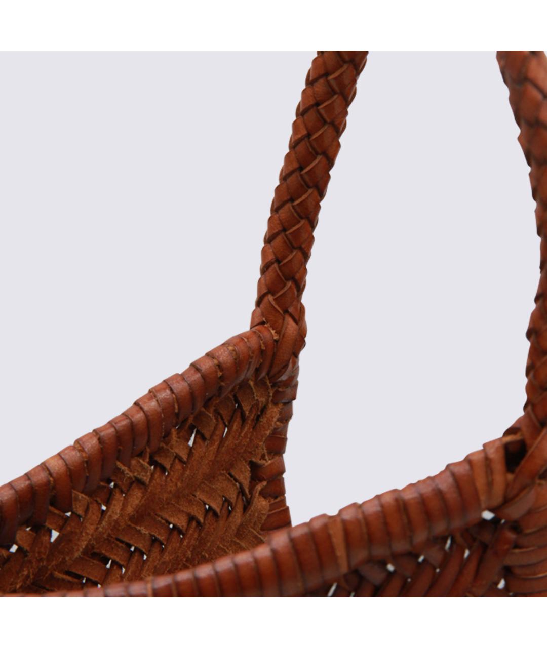 Dragon Diffusion Коричневая кожаная сумка тоут, фото 3