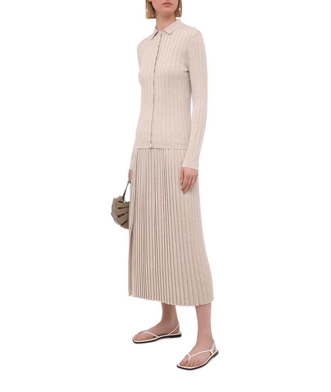 THE ROW Бежевый шелковый кардиган, фото 6