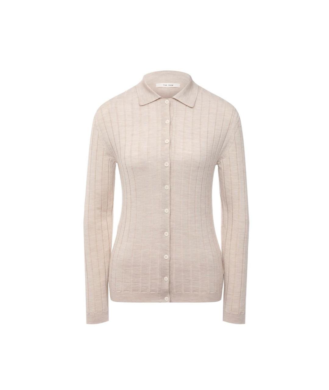 THE ROW Бежевый шелковый кардиган, фото 8