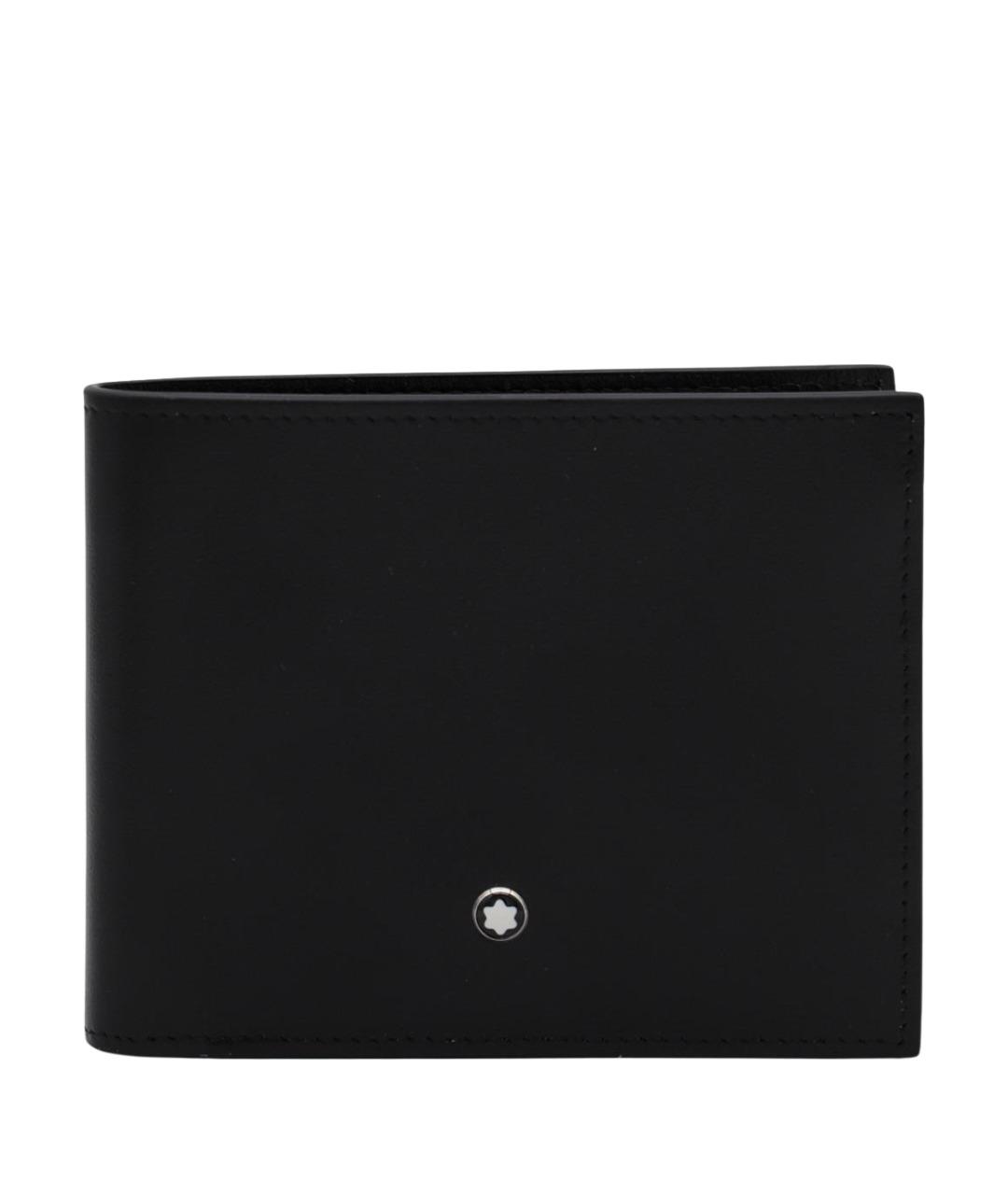 MONTBLANC Черный кожаный кошелек, фото 1