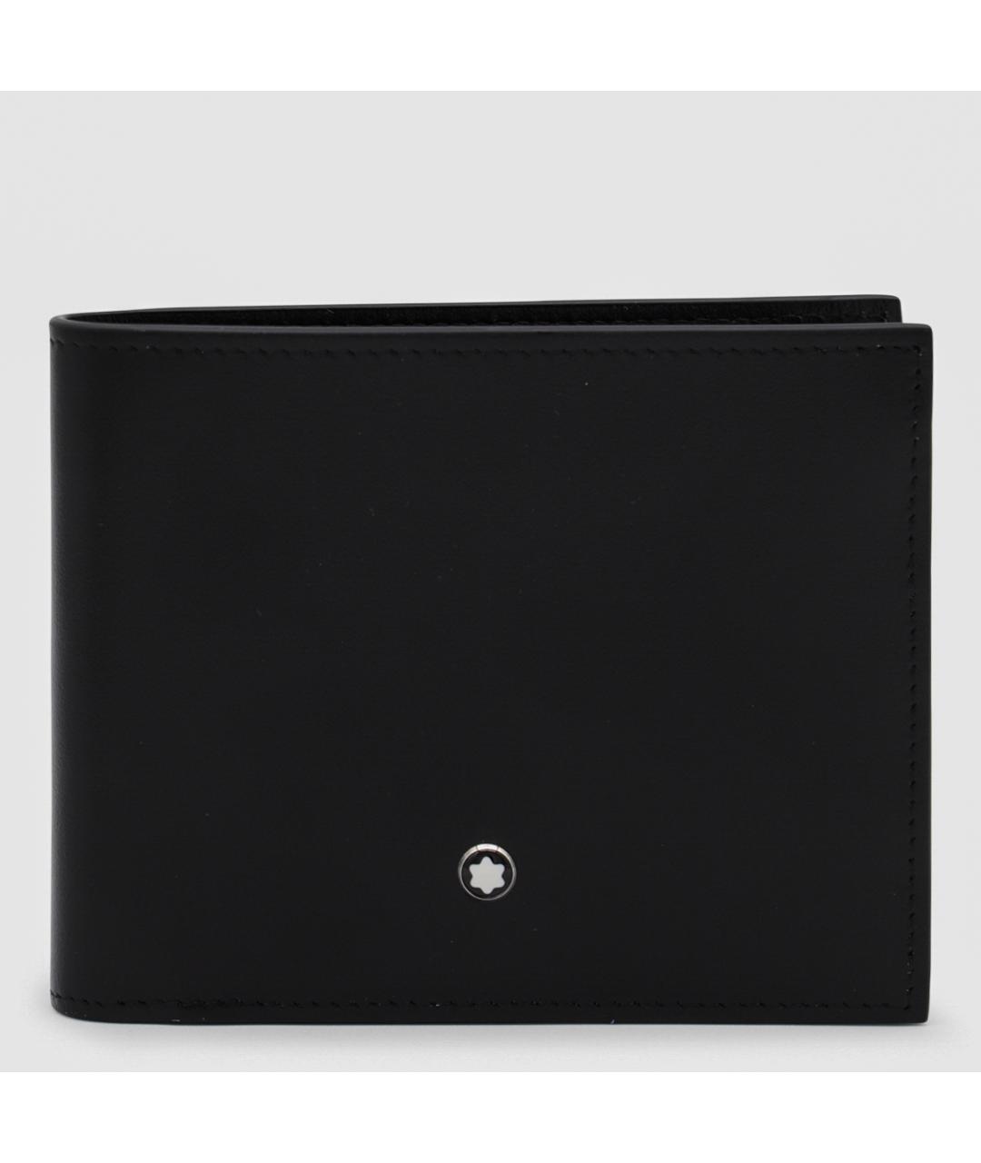 MONTBLANC Черный кожаный кошелек, фото 4