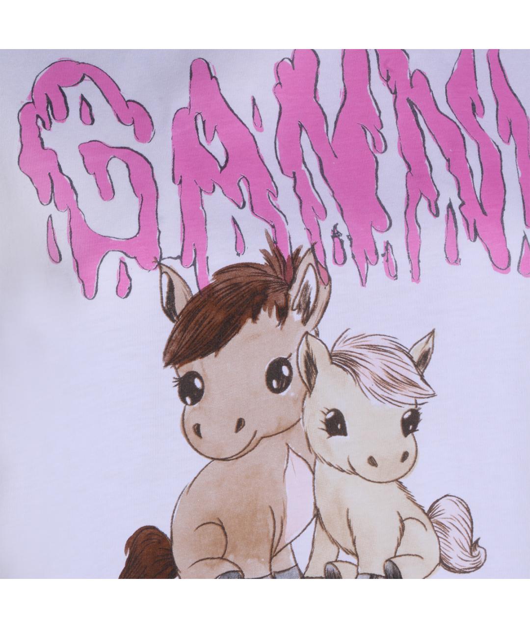 GANNI Белая хлопковая футболка, фото 3