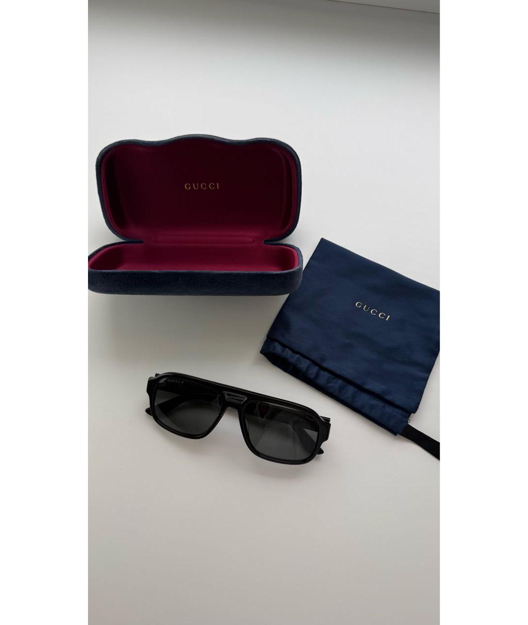 GUCCI Черные пластиковые солнцезащитные очки, фото 3