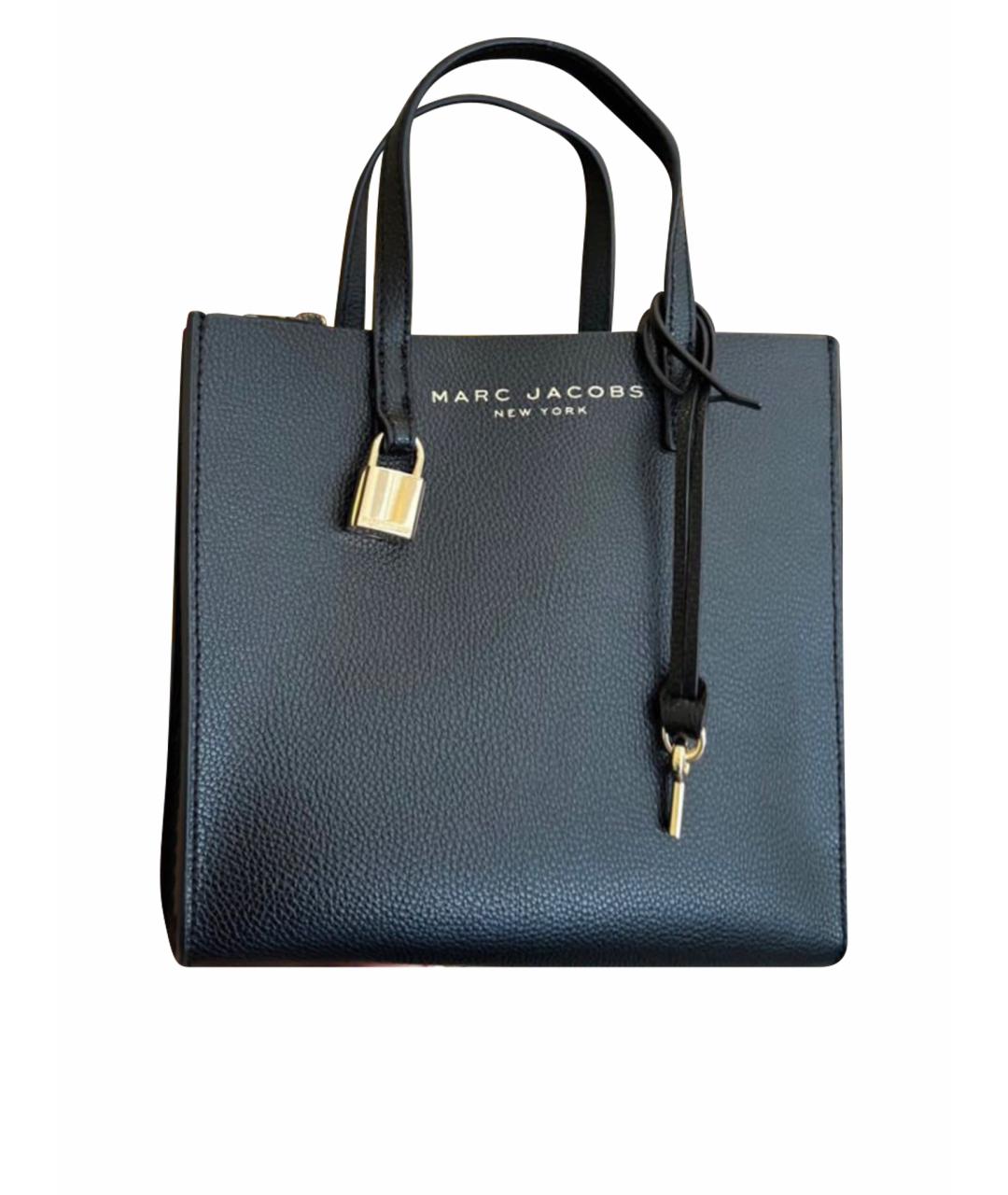 MARC JACOBS Черная кожаная сумка с короткими ручками, фото 1