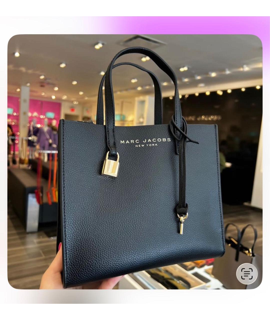 MARC JACOBS Черная кожаная сумка с короткими ручками, фото 4