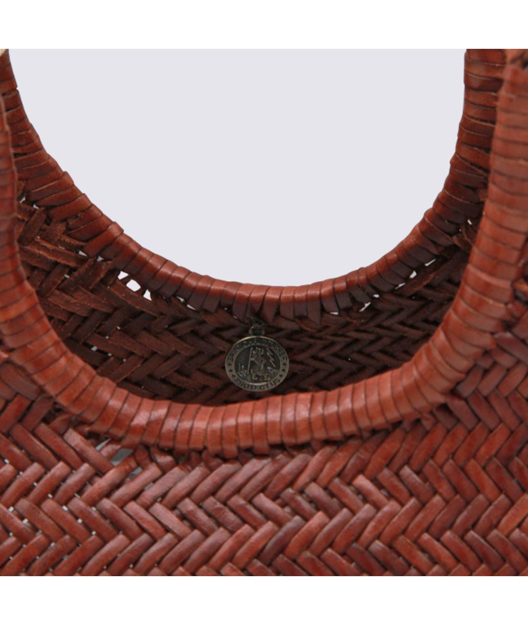 Dragon Diffusion Коричневая кожаная сумка тоут, фото 4