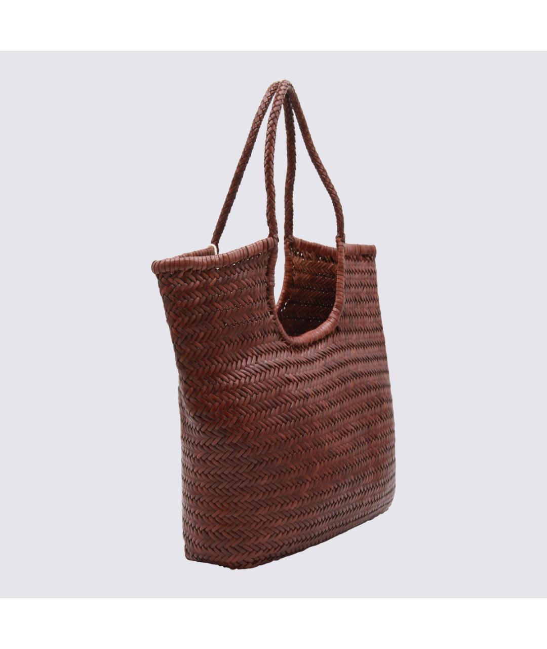 Dragon Diffusion Коричневая кожаная сумка тоут, фото 2