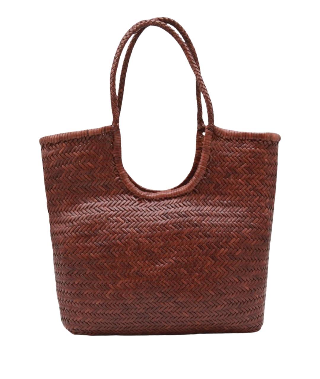 Dragon Diffusion Коричневая кожаная сумка тоут, фото 1