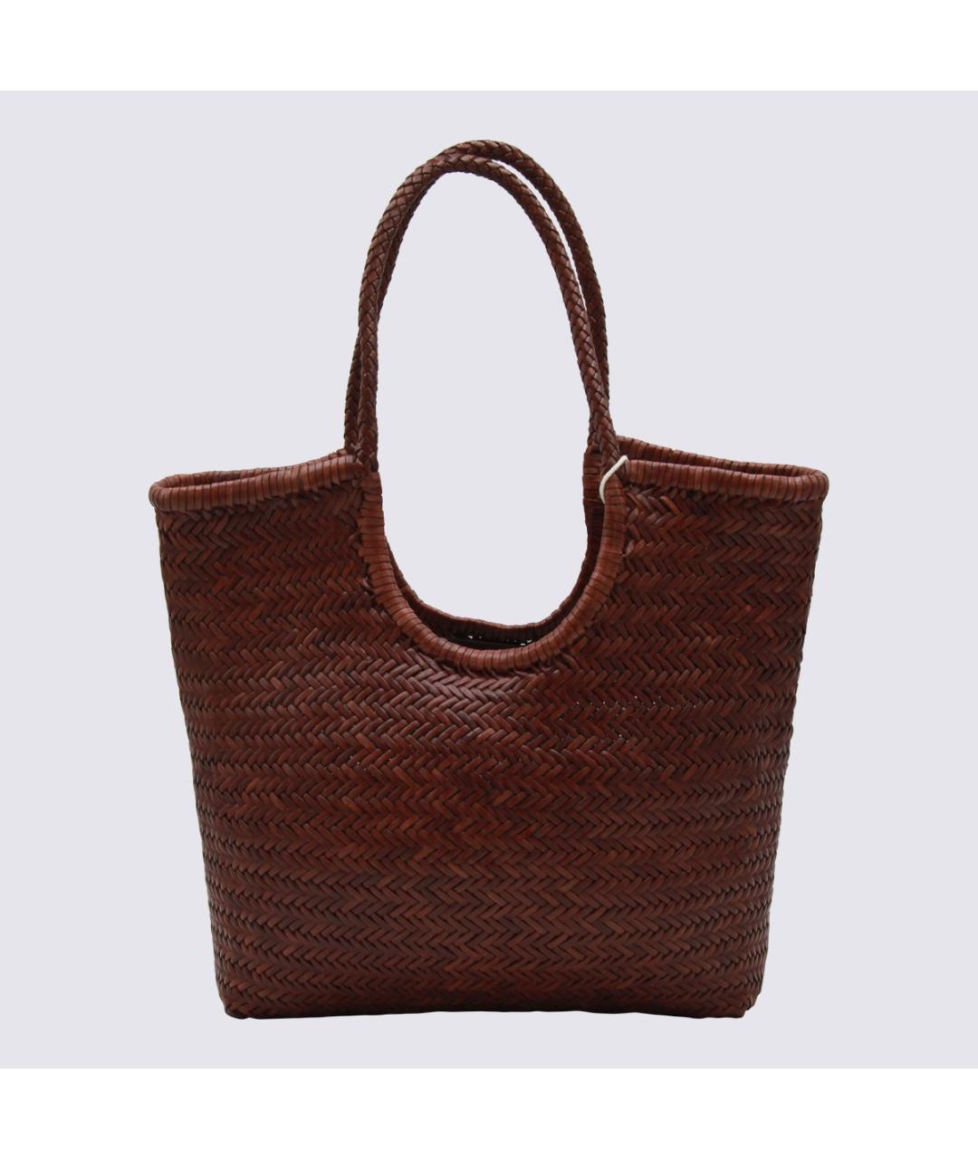 Dragon Diffusion Коричневая кожаная сумка тоут, фото 3