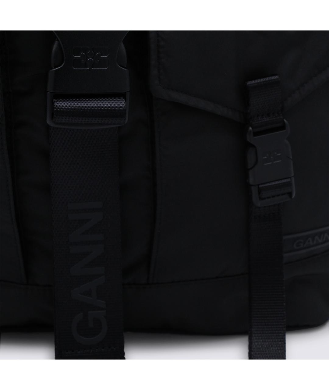 GANNI Черный синтетический рюкзак, фото 4