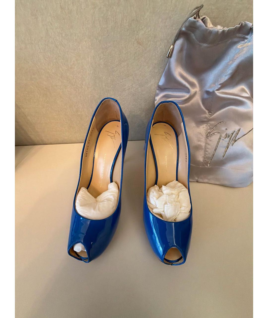 GIUSEPPE ZANOTTI DESIGN Синие туфли из лакированной кожи, фото 2