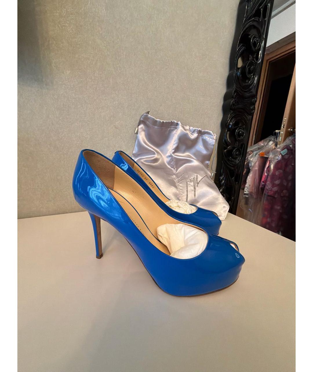 GIUSEPPE ZANOTTI DESIGN Синие туфли из лакированной кожи, фото 6