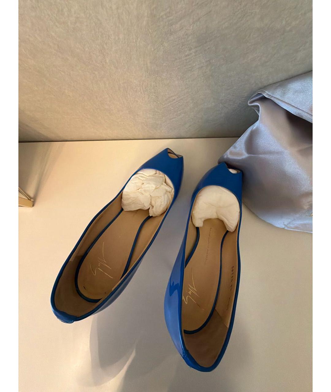 GIUSEPPE ZANOTTI DESIGN Синие туфли из лакированной кожи, фото 3