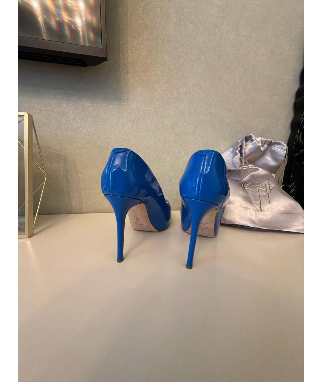 GIUSEPPE ZANOTTI DESIGN Синие туфли из лакированной кожи, фото 4