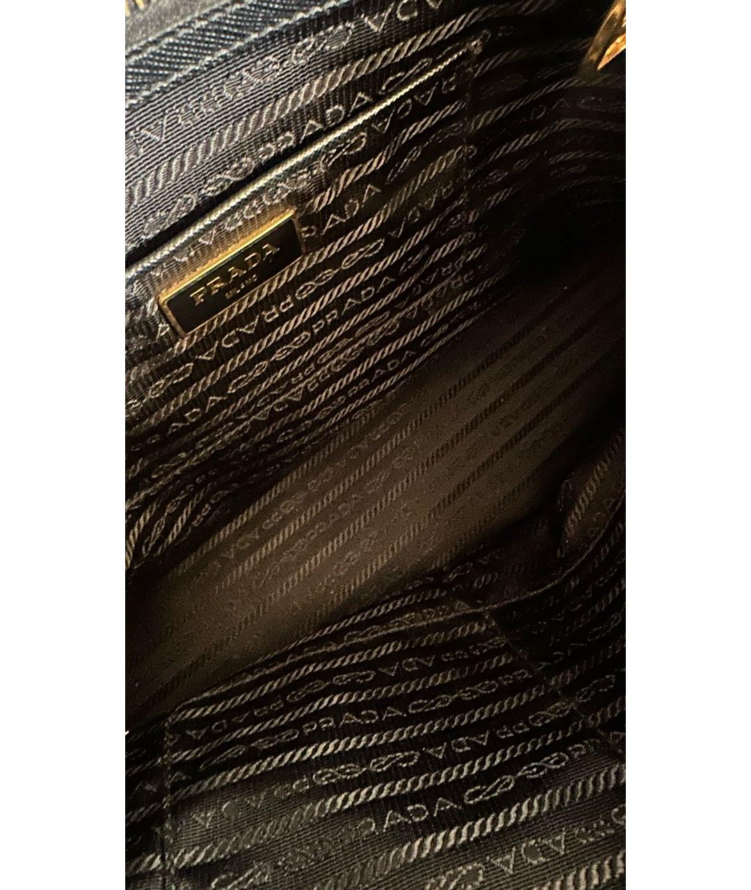 PRADA Черная кожаная сумка с короткими ручками, фото 8