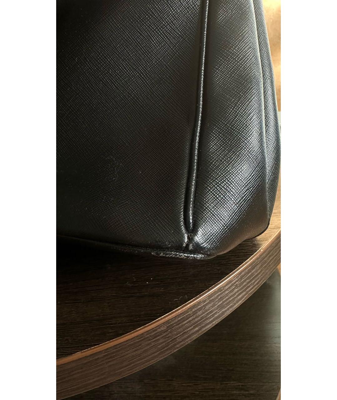 PRADA Черная кожаная сумка с короткими ручками, фото 7