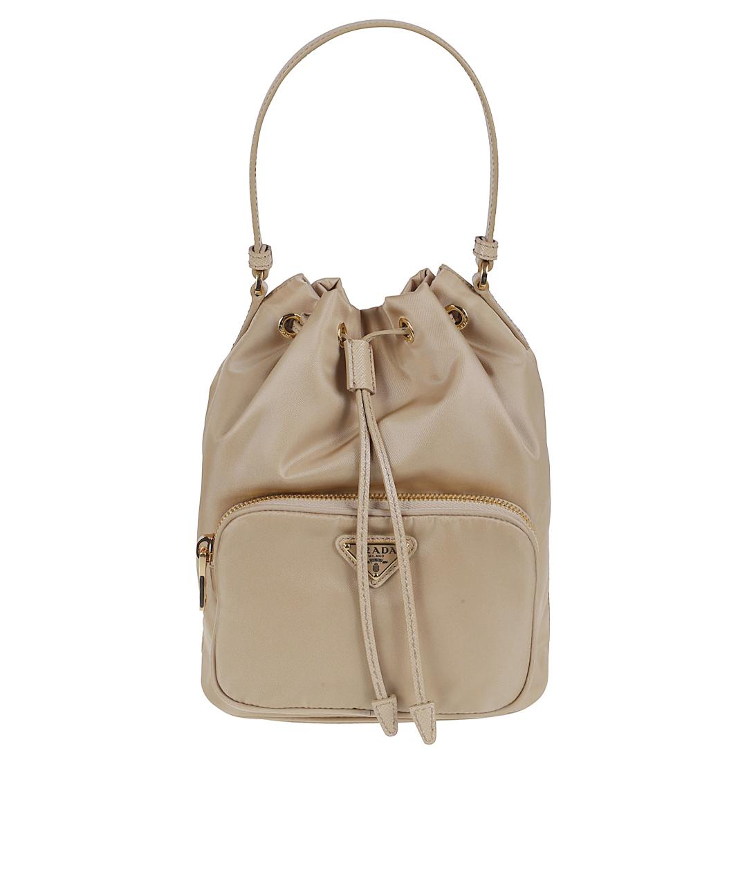 PRADA Бежевая тканевая сумка тоут, фото 1