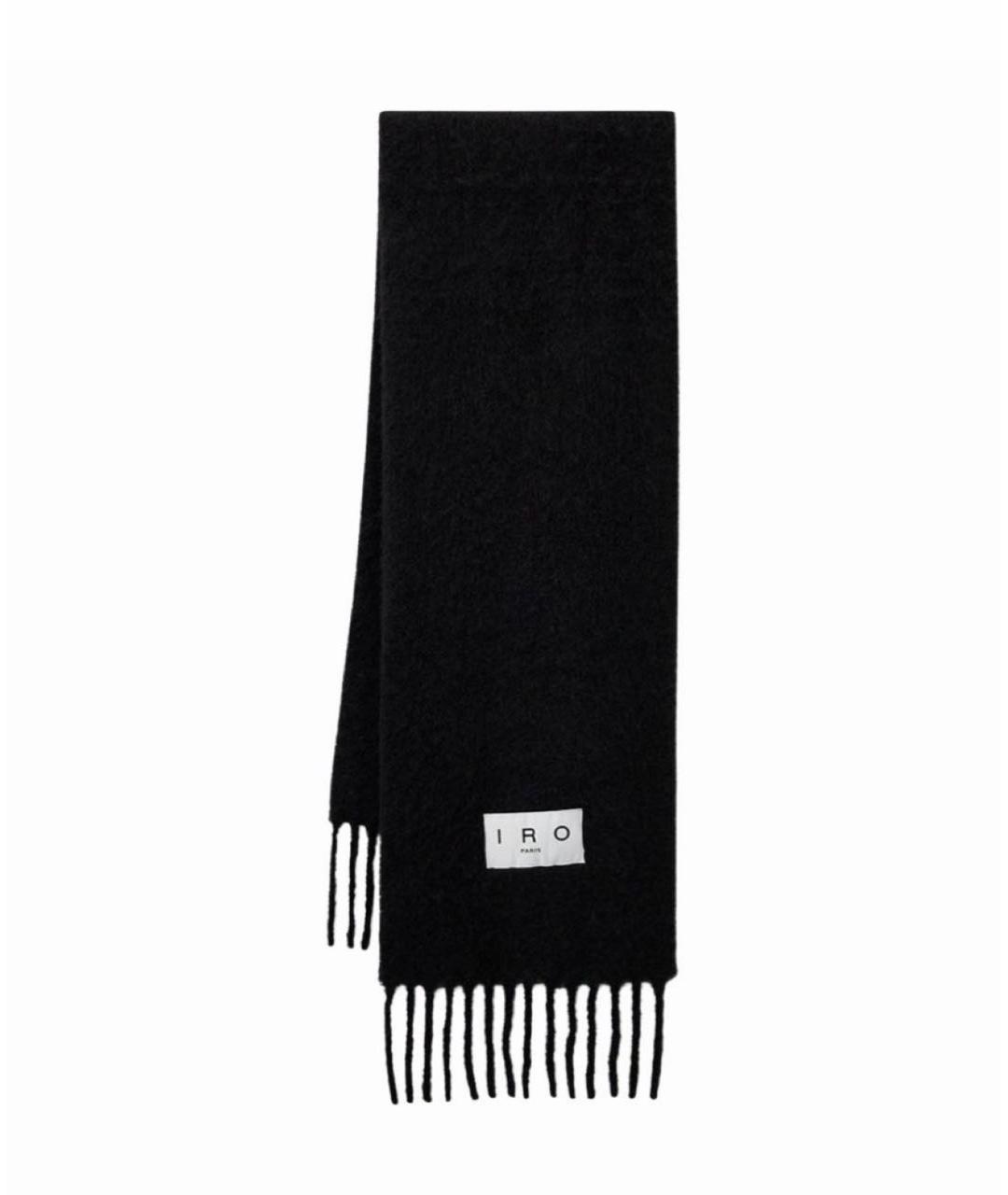 IRO Черный шерстяной шарф, фото 5