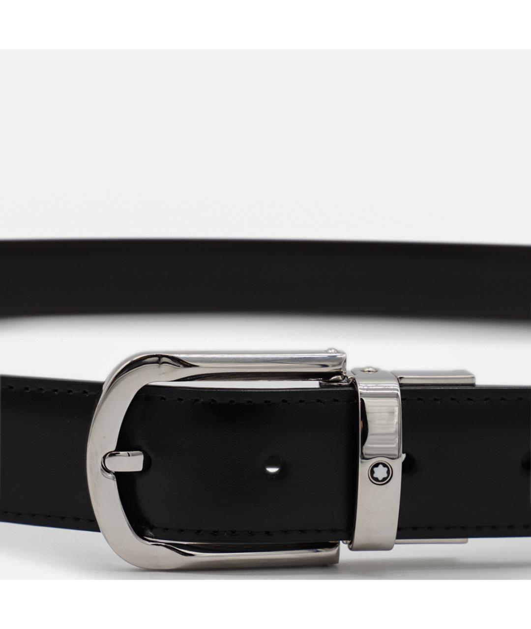 MONTBLANC Черный кожаный ремень, фото 2