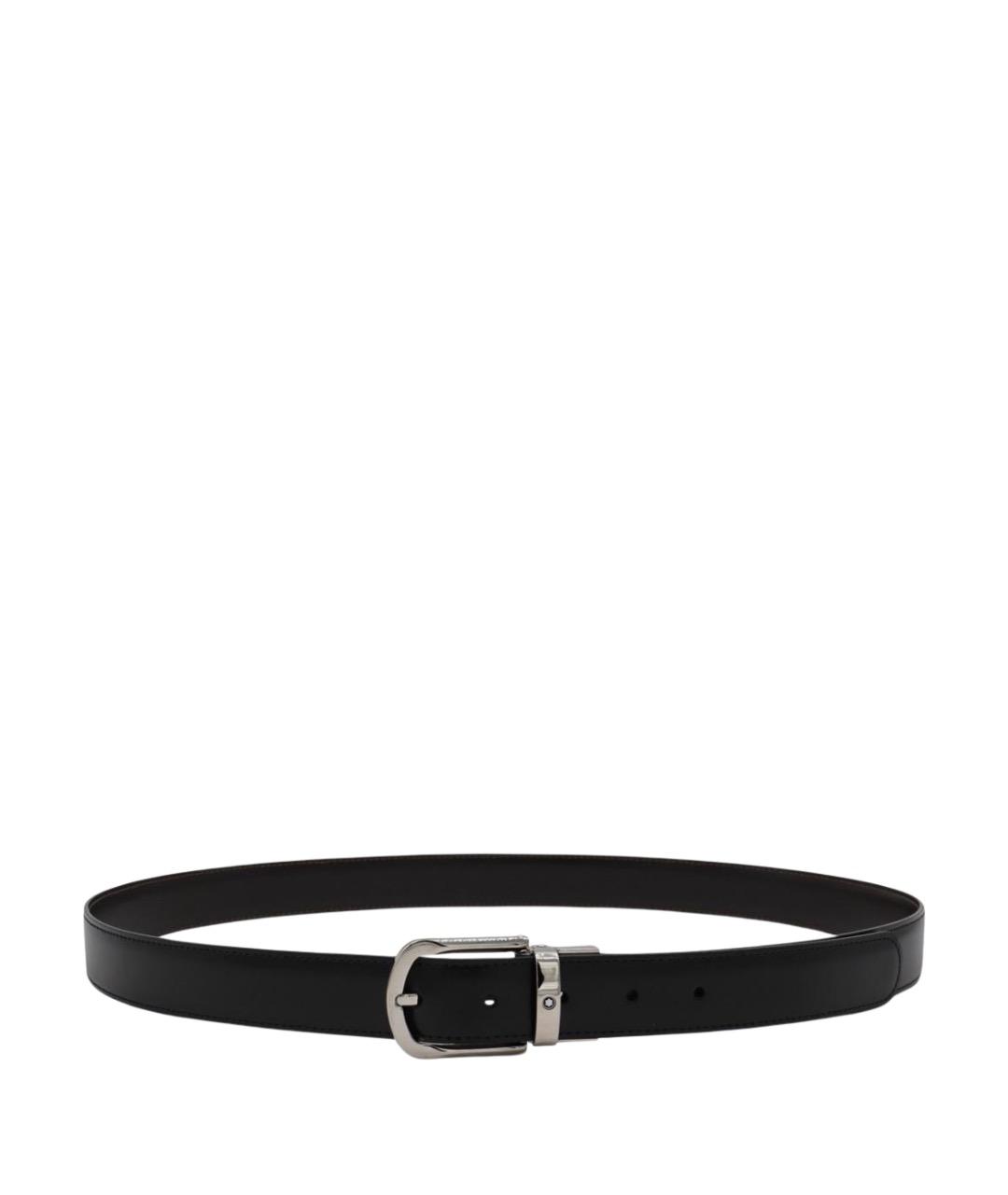 MONTBLANC Черный кожаный ремень, фото 1