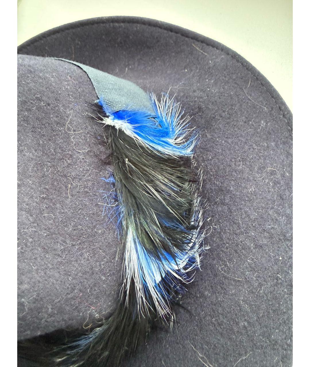 'S MAX MARA Темно-синяя шерстяная шляпа, фото 3