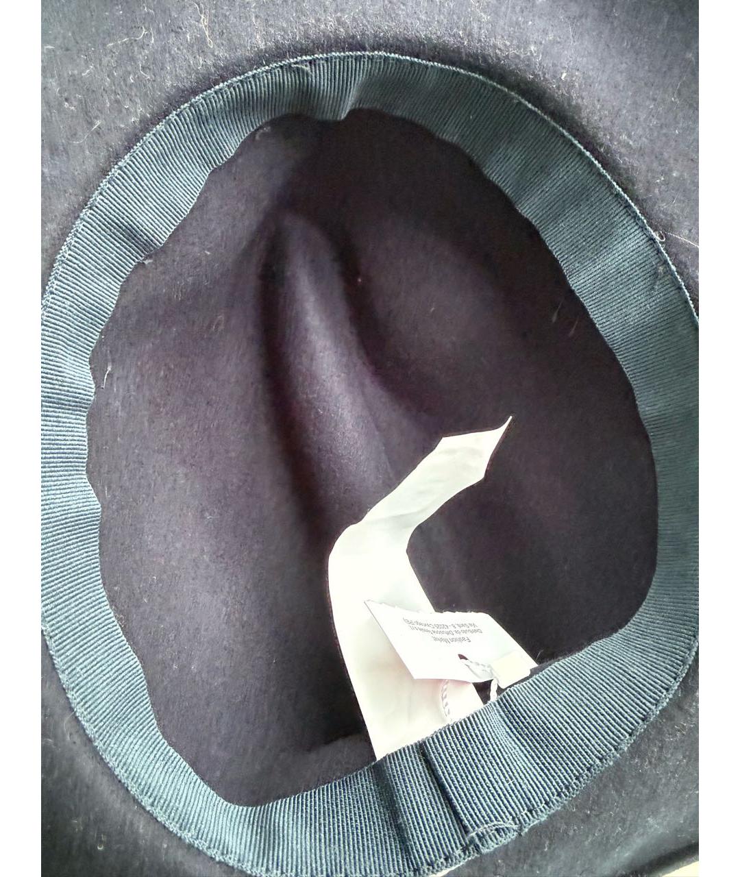 'S MAX MARA Темно-синяя шерстяная шляпа, фото 4