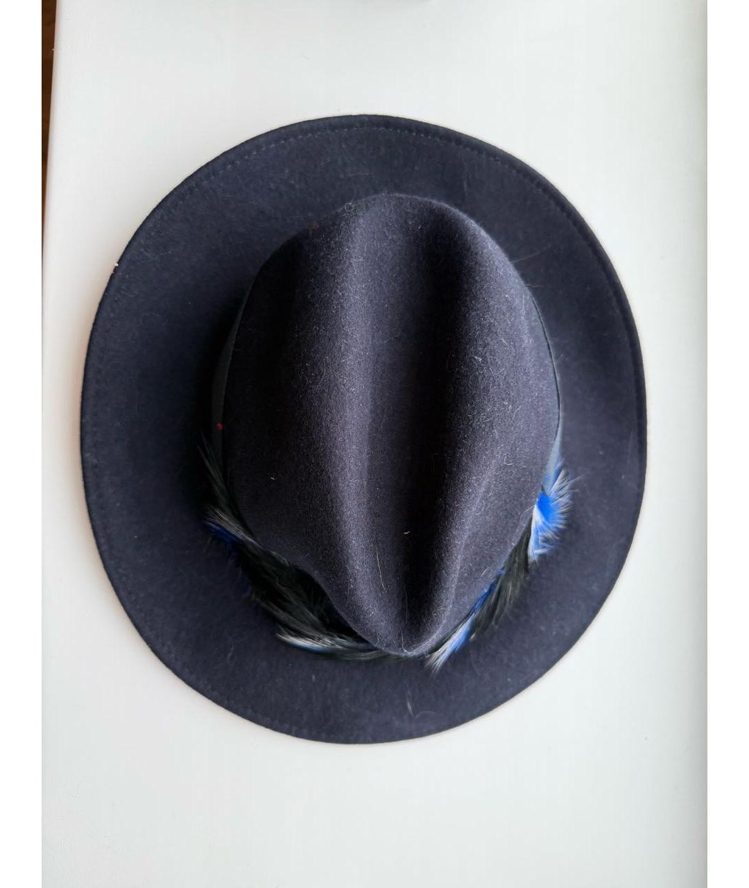 'S MAX MARA Темно-синяя шерстяная шляпа, фото 2