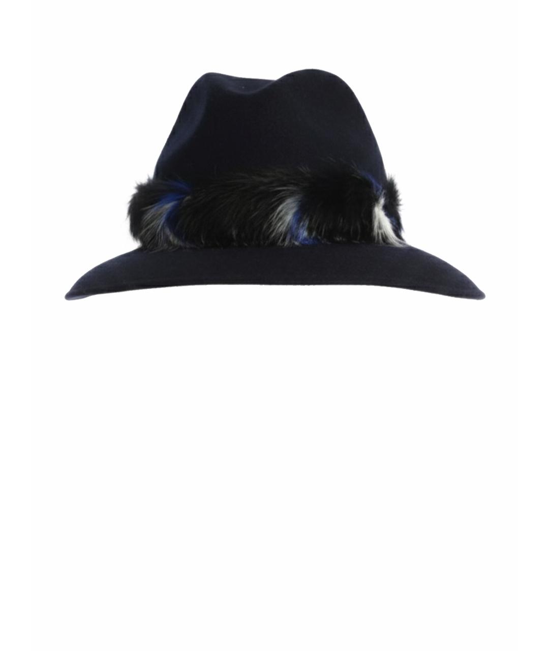 'S MAX MARA Темно-синяя шерстяная шляпа, фото 1