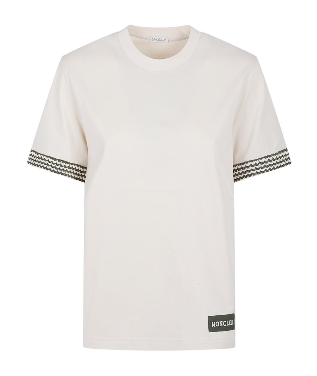 MONCLER Белая хлопковая футболка, фото 1