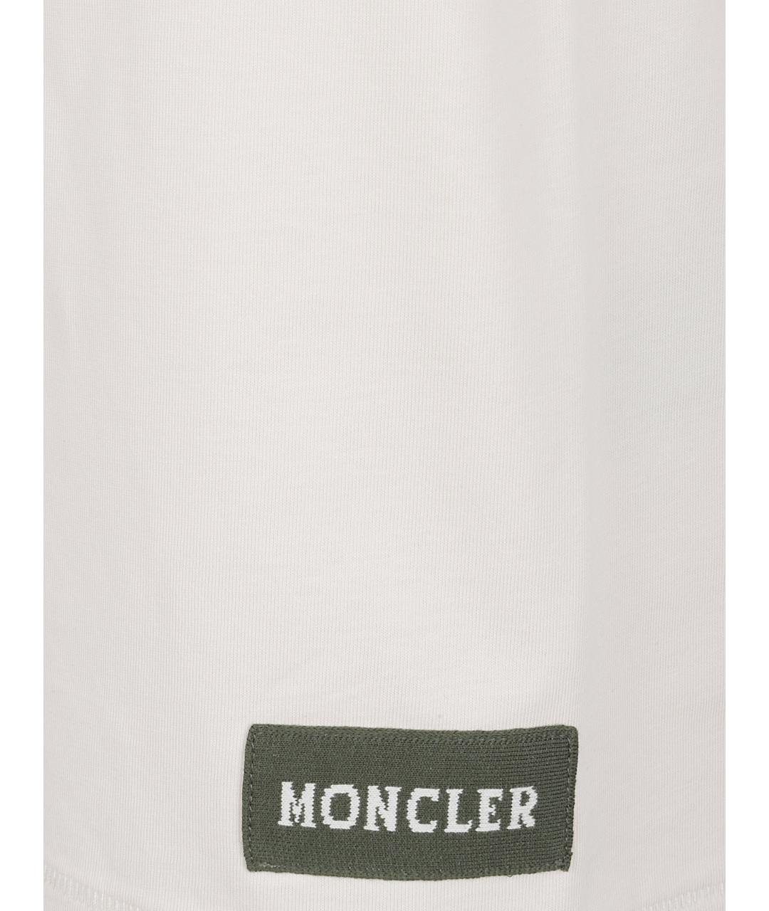 MONCLER Белая хлопковая футболка, фото 2