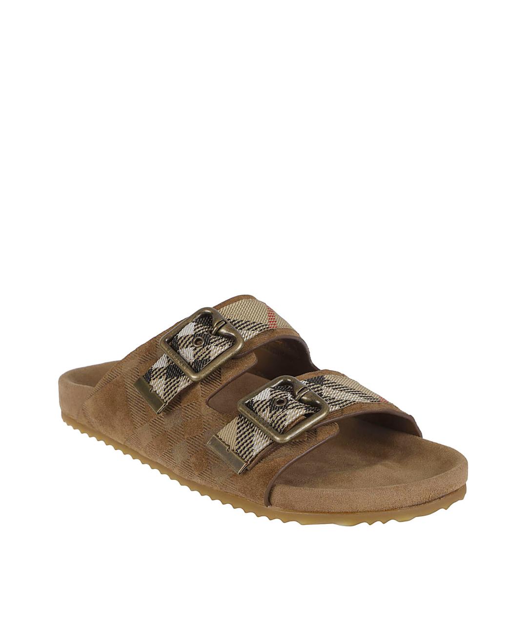 BURBERRY Мульти кожаные шлепанцы, фото 2