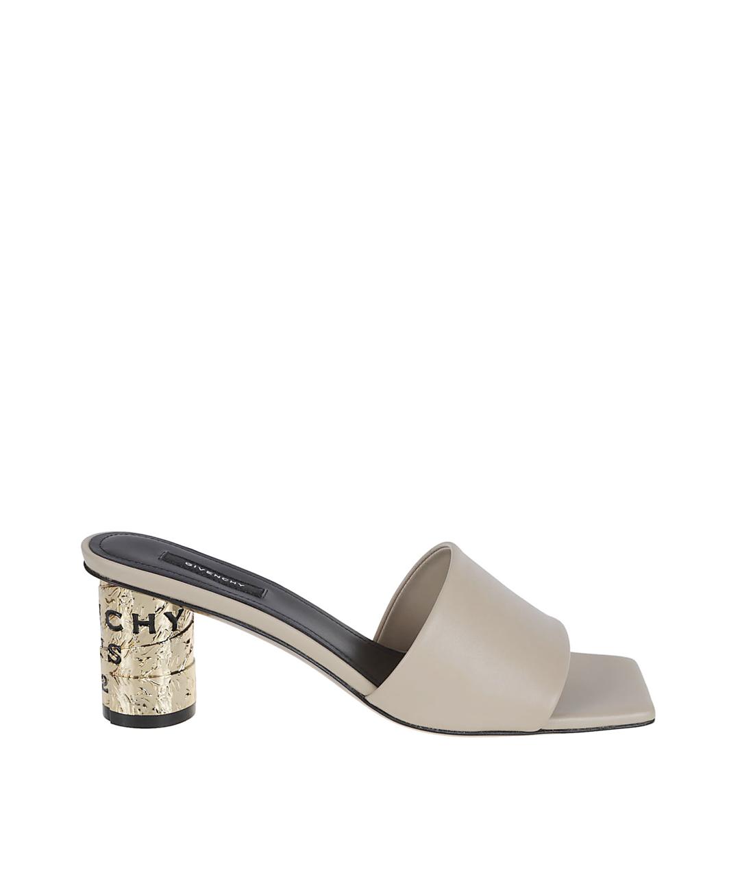 GIVENCHY Бежевые кожаные мюли, фото 1