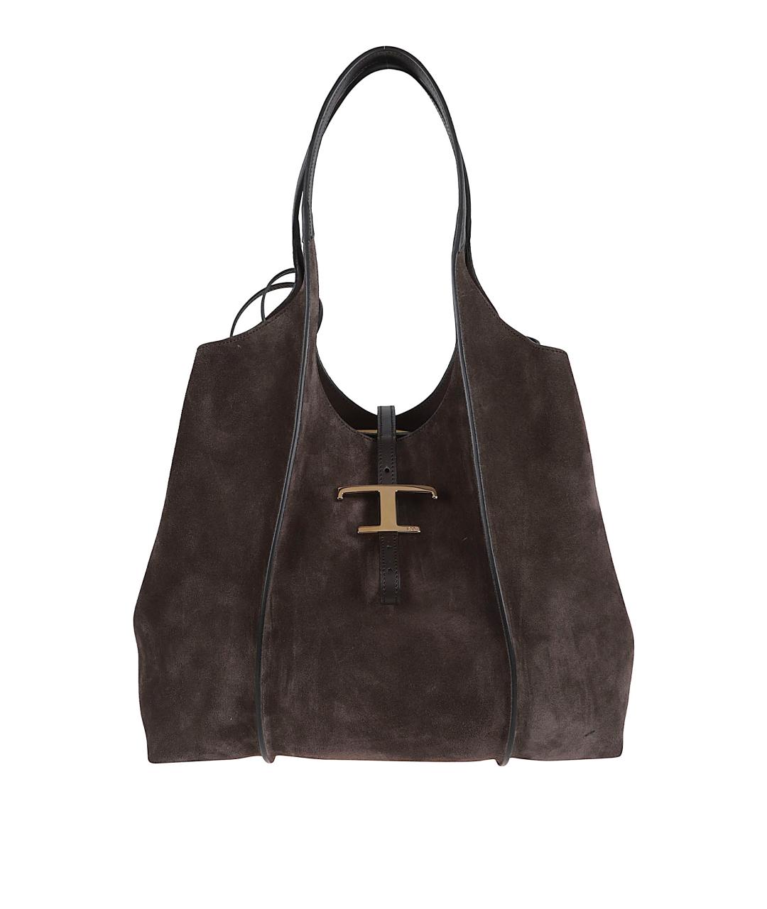 TOD'S Коричневая замшевая сумка тоут, фото 1