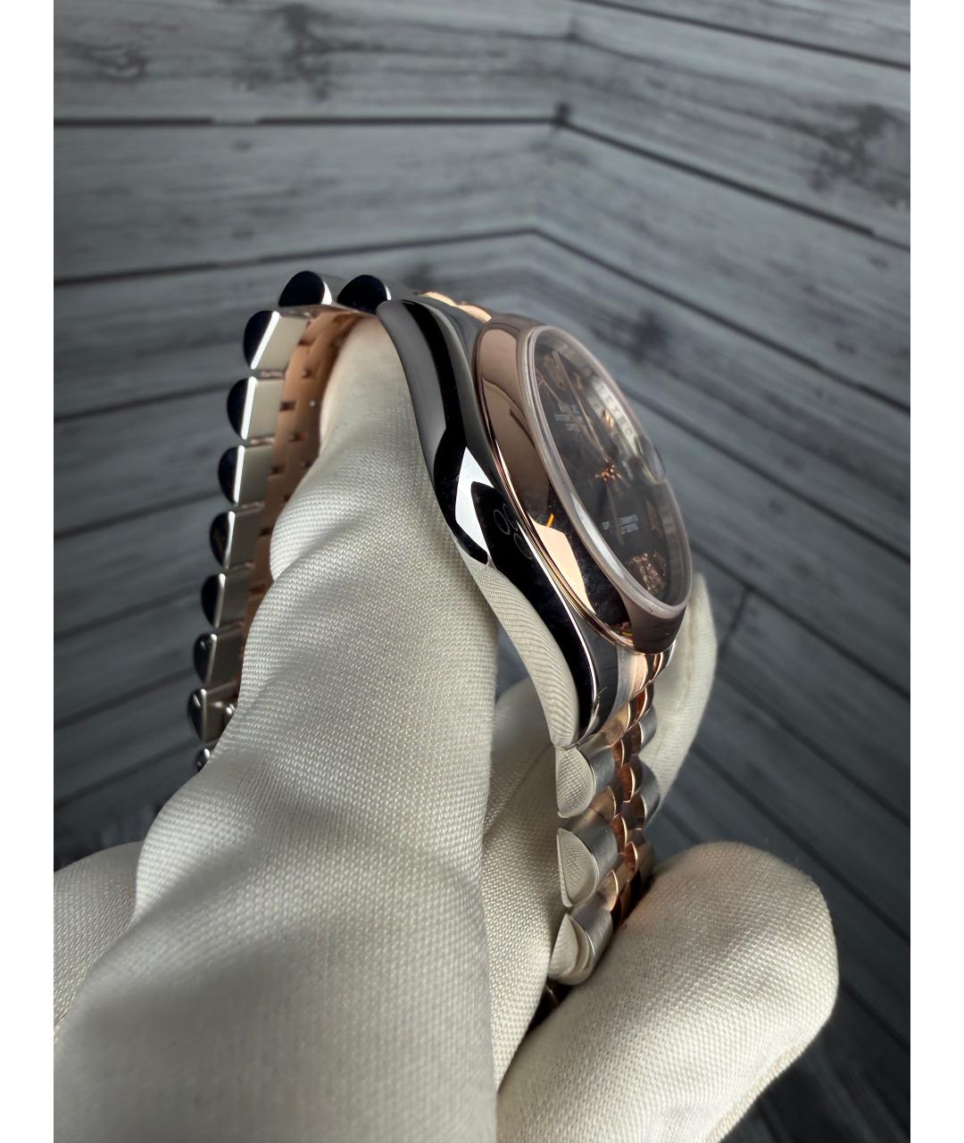 ROLEX Коричневые часы из розового золота, фото 6